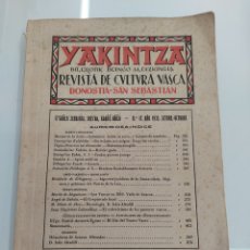 Libros antiguos: YAKINTZA REVISTA DE LA CULTURA VASCA 1935 Nº 17 PORTADA ARRUE ORIGINAL ZAMACOLADA BERTSOLARI
