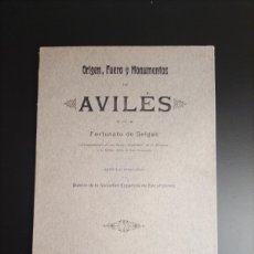Libros antiguos: FORTUNATO DE SELGAS: ORIGEN, FUERO Y MONUMENTOS DE AVILÉS (1907)