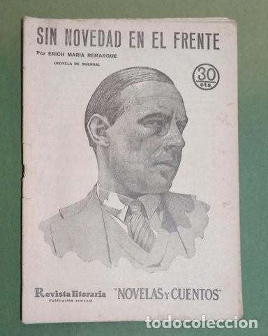 Libri antichi: REMARQUE, ERICH M&ordf;: SIN NOVEDAD EN EL FRENTE (NOVELA DE GUERRA) 1932