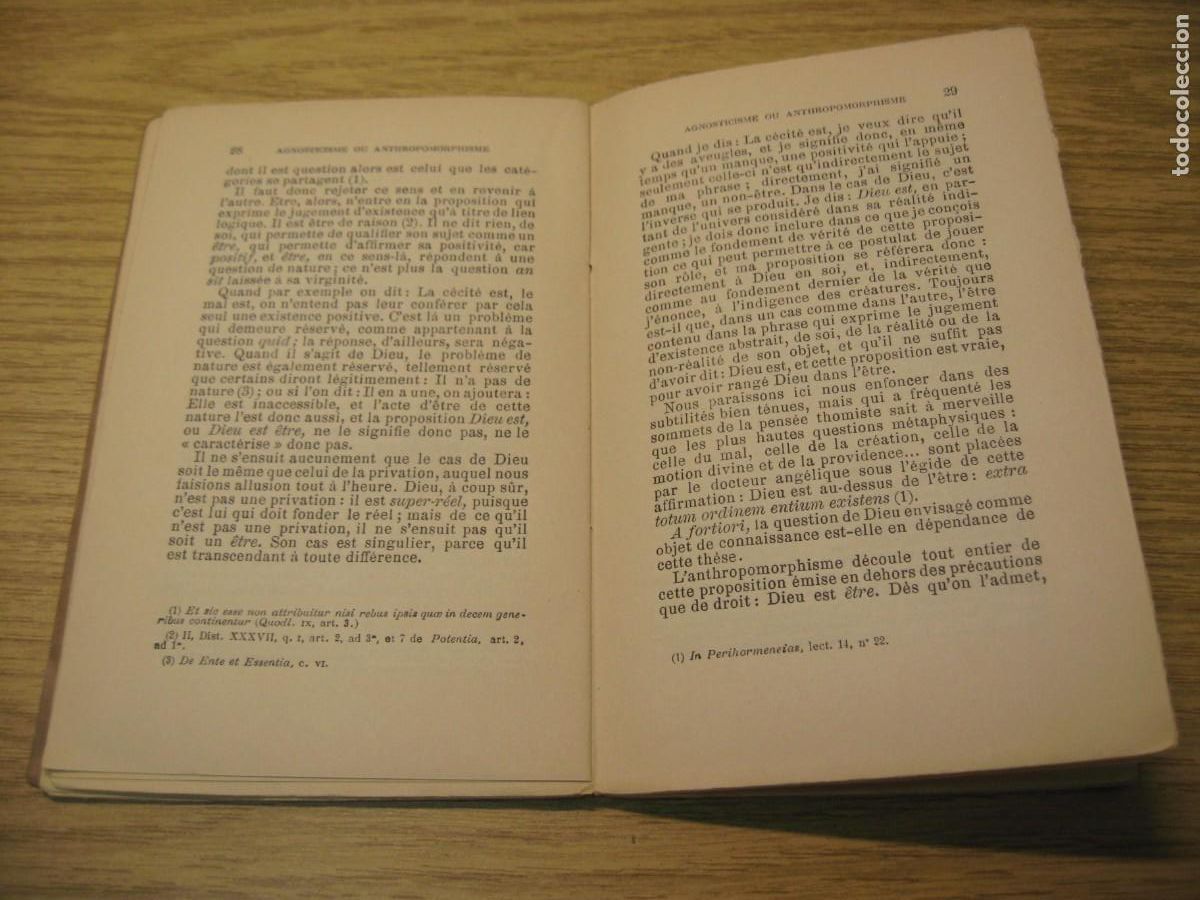 Libros antiguos: AGNOSTICISME OU ANTHROPOMORPHISME. A.D. SERTILLANGES. LIBRAIRIE BLOUD. 1908 - Foto 9