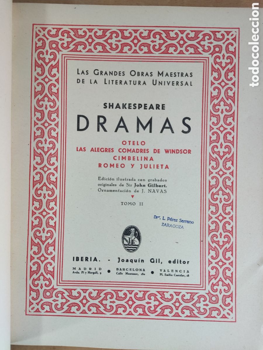 Libros antiguos: DRAMAS / SHAKESPEARE / 1&ordf;ed. 1933. EDICIONES IBERIA / DOS TOMOS - Foto 2