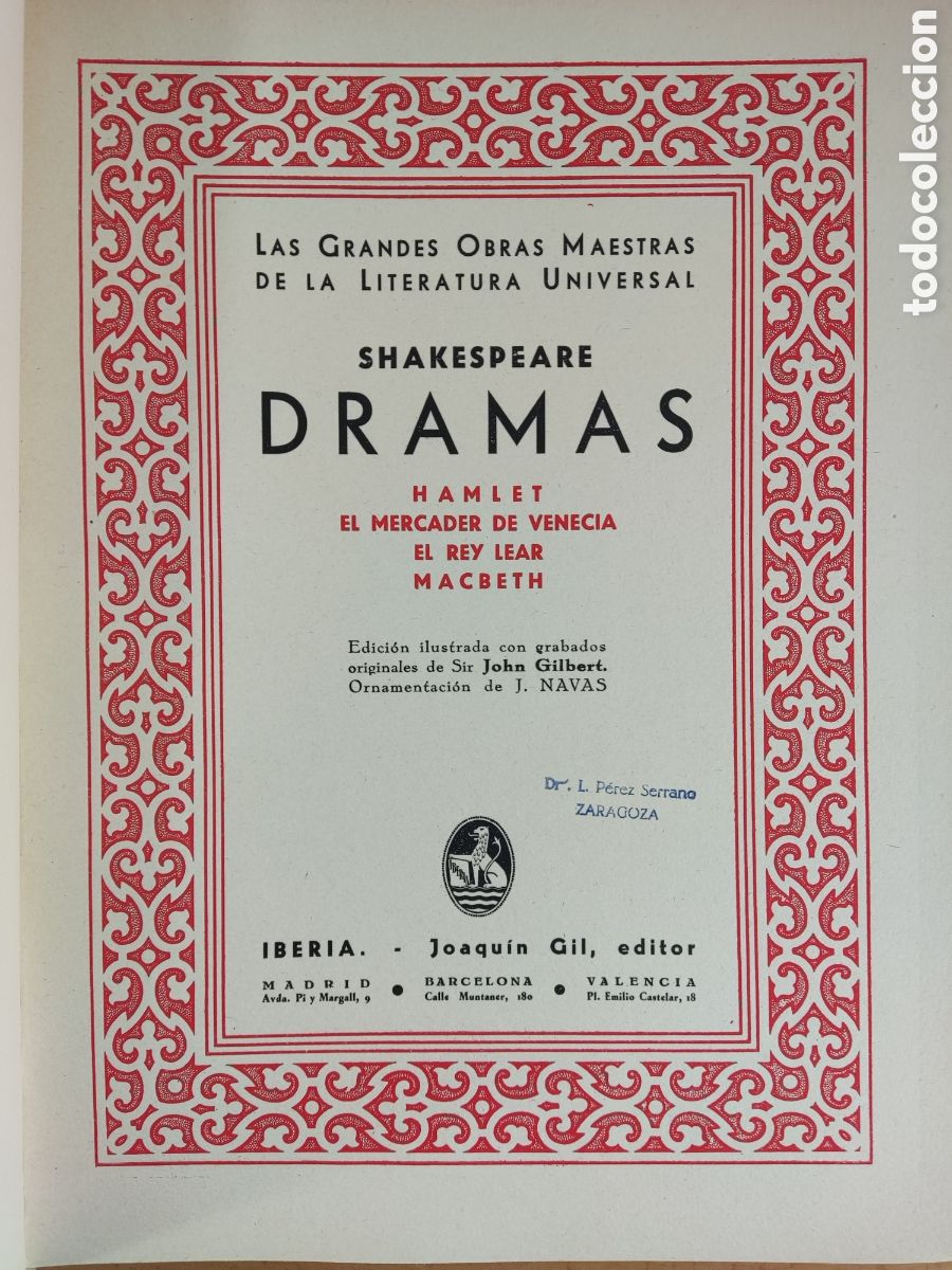Libros antiguos: DRAMAS / SHAKESPEARE / 1&ordf;ed. 1933. EDICIONES IBERIA / DOS TOMOS - Foto 3