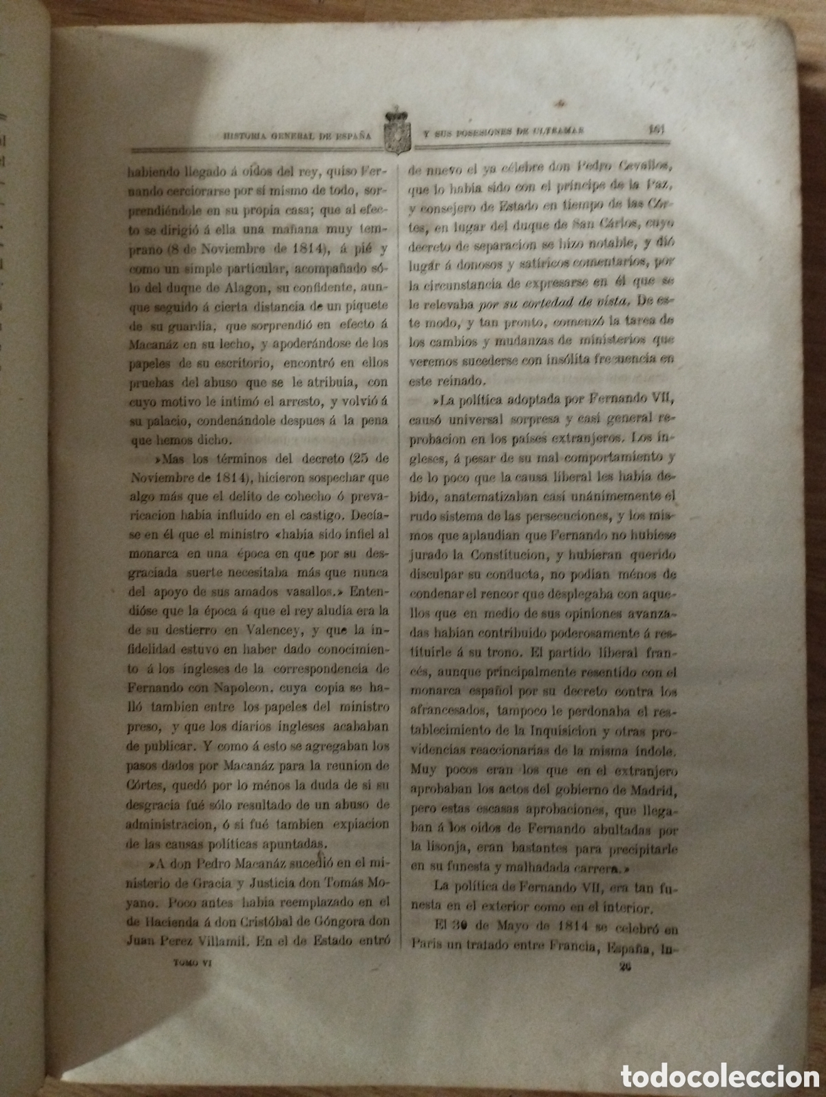 Libros antiguos: Historia general de Espa&ntilde;a tomo VI y &uacute;ltimo - Foto 4