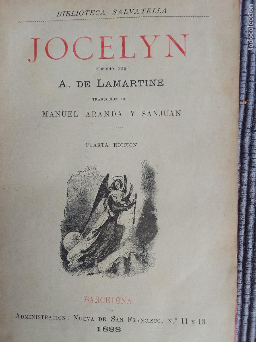 Libros antiguos: JOCELYN A. DE LAMARTINE. 1888. - Foto 6