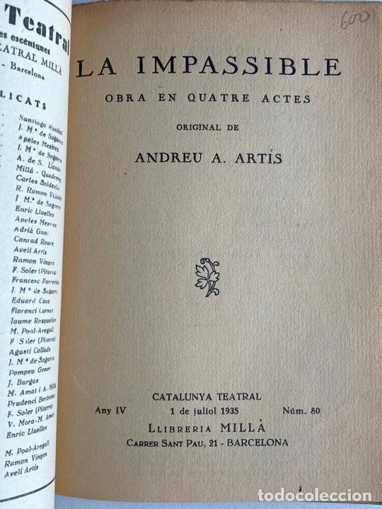 Libros antiguos: LA IMPASSIBLE - ANDREU A. ART&Iacute;S - ANY 1935 - Foto 2