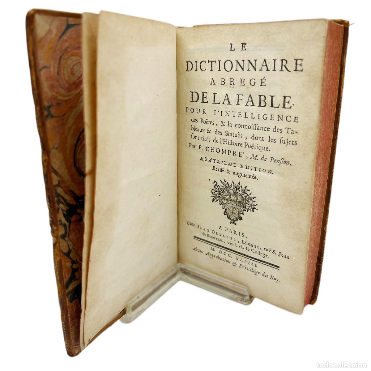Libros antiguos: M. CHOMPR&Eacute; - LE DICTIONNAIRE ABREG&Eacute; DE LA FABLE - 1748 - Foto 3