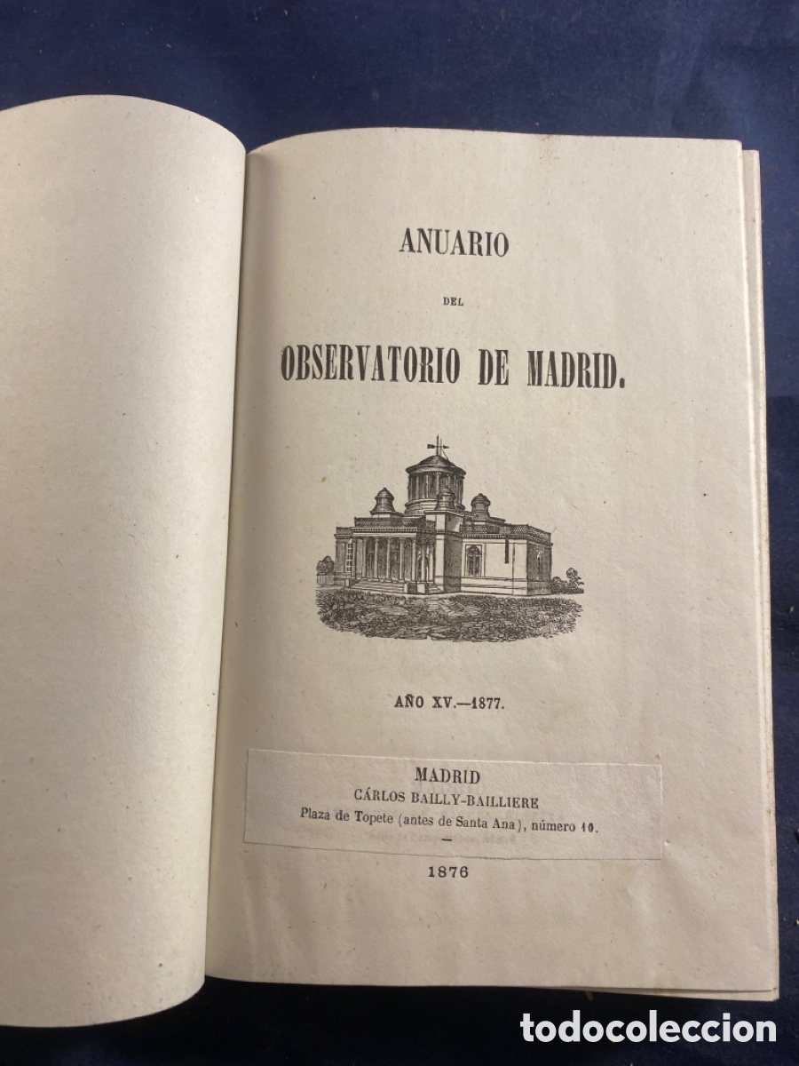 Libros antiguos: ANUARIO DEL OBSERVATORIO DE MADRID 1876 - Foto 2