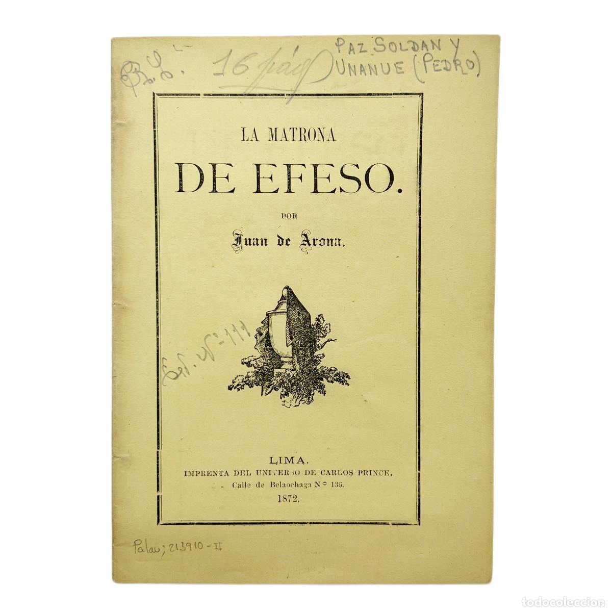 Libros antiguos: JUAN DE ARONA - LA MATRONA DE &Eacute;FESO - 1872 - Foto 1