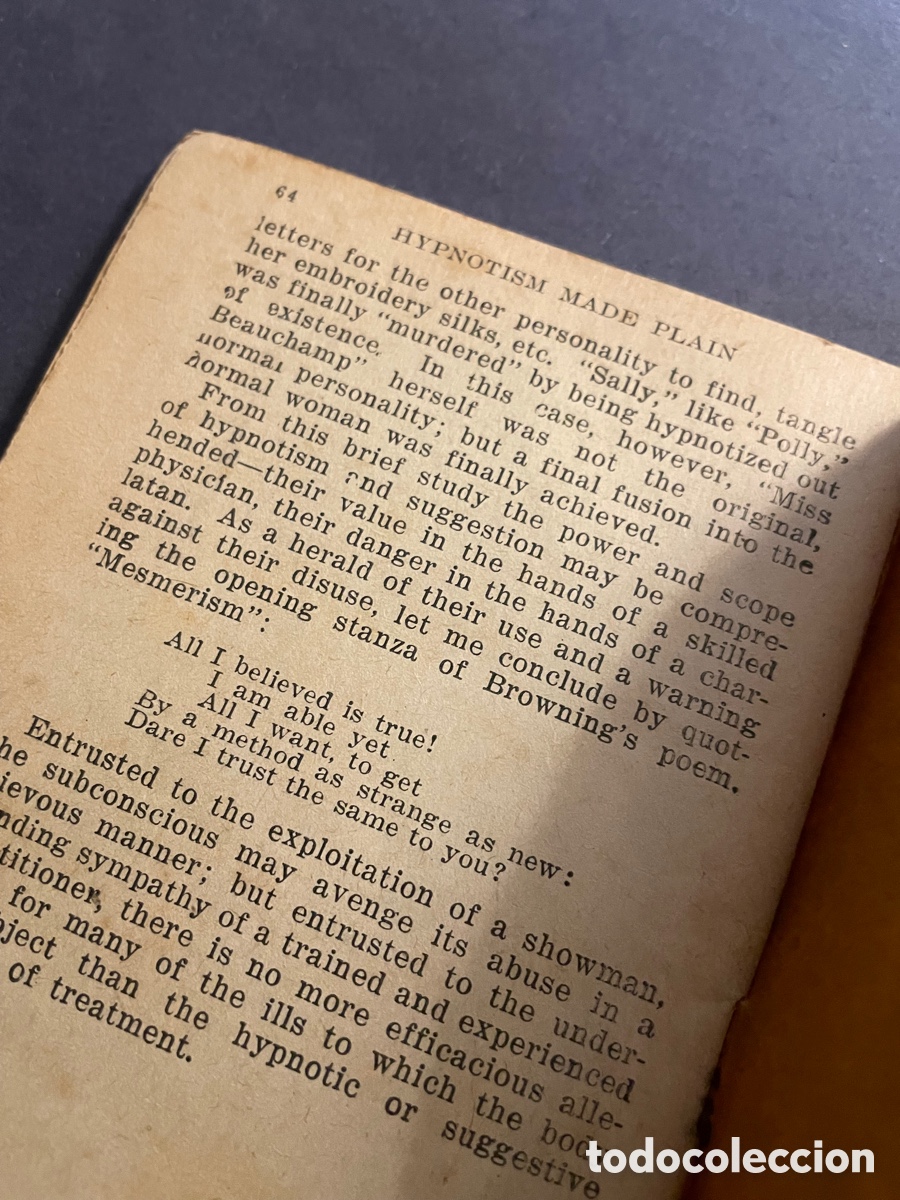 Libros antiguos: Hypnotism Made Plain. Maynard Shipley, Little Blue Book n.92 - Foto 5