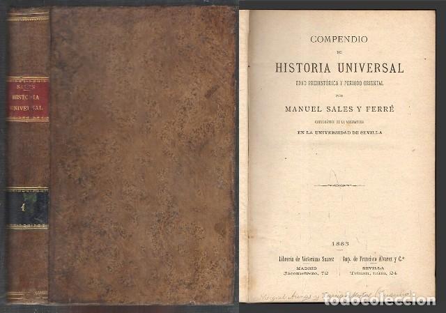 Old books: COMPENDIO DE HISTORIA UNVERSAL EDAD PREHISTORICA Y PERIODO ORIENTAL TOMO 1 - A-INCOMP-541