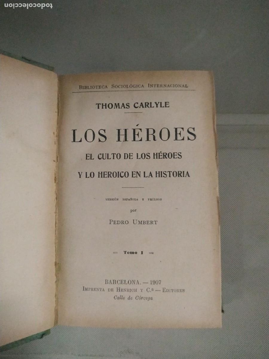 Libros antiguos: 1907 Los h&eacute;roes Tomo I - Thomas Carlyle - Foto 5
