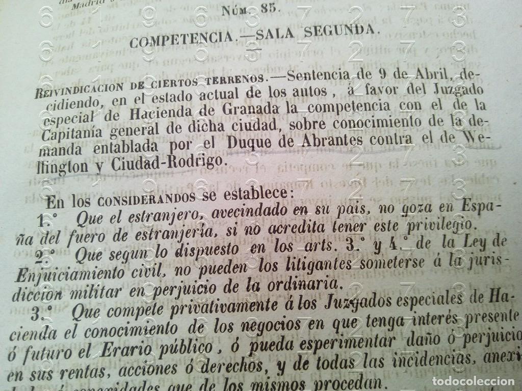 Old books: 1862 ARTHUR WELLESLEY DUQUE WELLINGTON CONTRA DUQUE ABRANTES SENTENCIA TRIBUNAL SUPREMO 2 HOJAS L28