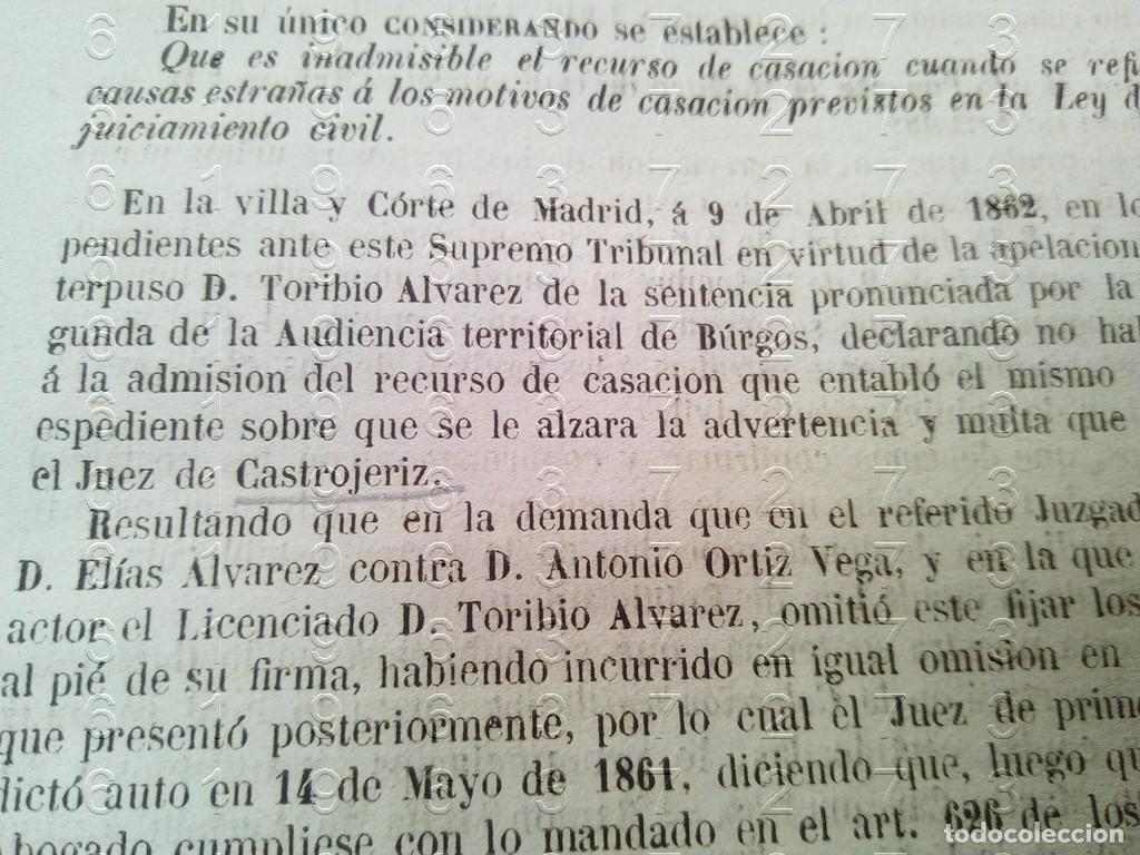 Old books: 1862 CASTROJERIZ BURGOS SENTENCIA TRIBUNAL SUPREMO 1 HOJAS L28