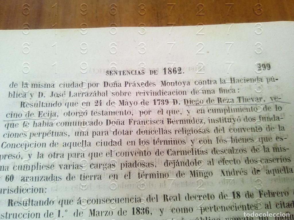 Old books: 1862 ECIJA SENTENCIA TRIBUNAL SUPREMO PLEITO 3 HOJAS L28