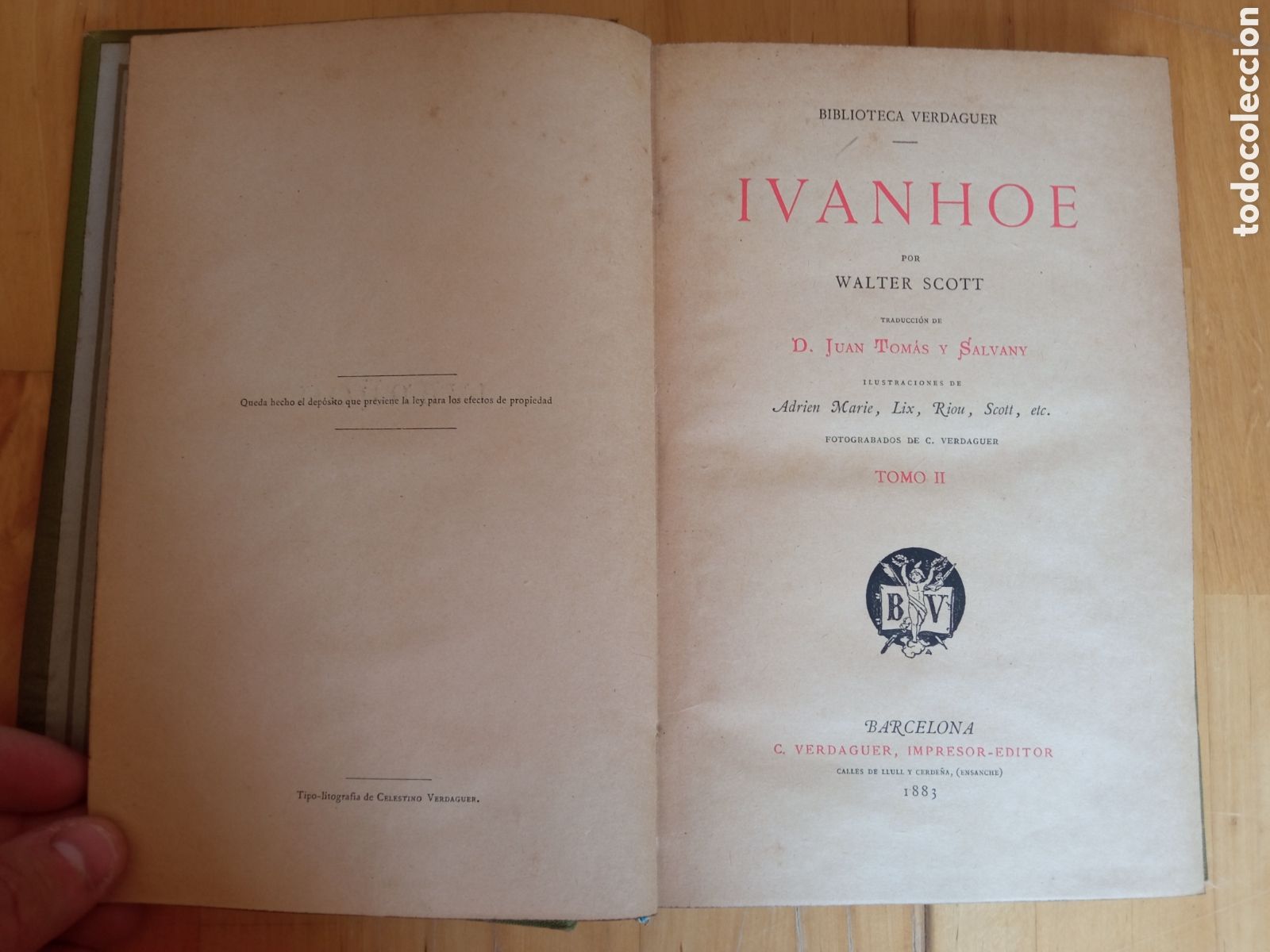 Libros antiguos: Ivanhoe - W. Scott tomo 2 Biblioteca Verdaguer - Foto 3