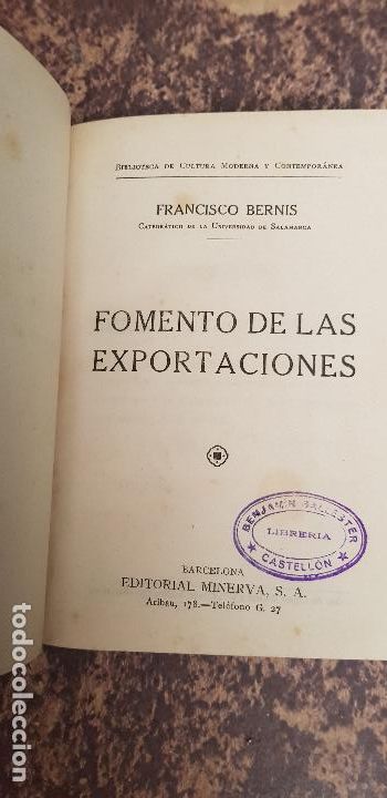Libros antiguos: FRANCISCO BERNIS-FOMENTO DE LAS EXPORTACIONES - Foto 1