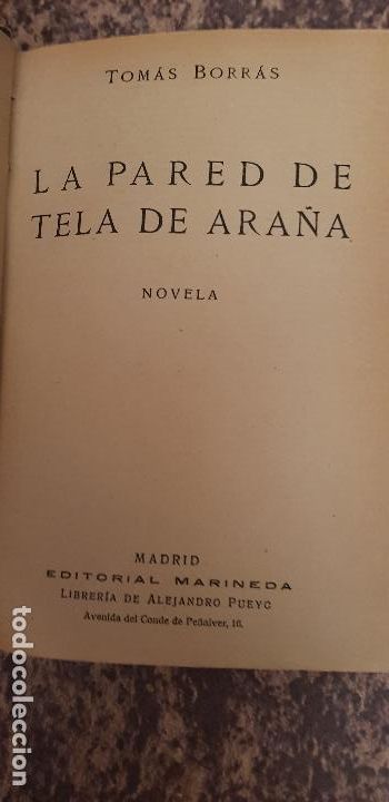 Libros antiguos: TOMAS BORRAS-LA PARED DE ARA&Ntilde;A-1924 - Foto 1