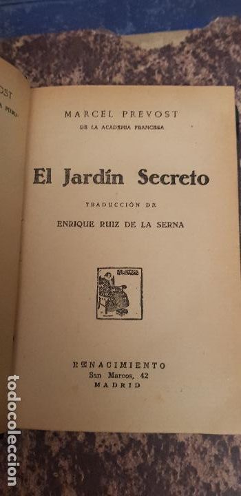 Libros antiguos: MARCEL PREVOST-EL JARDIN SECRETO - Foto 1