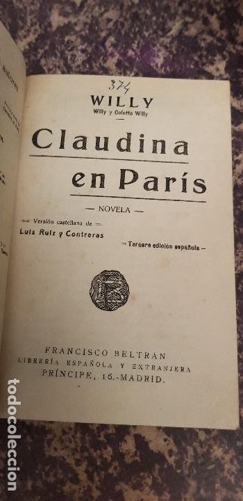 Libros antiguos: WILLY-CLAUDINA EN PARIS - Foto 1