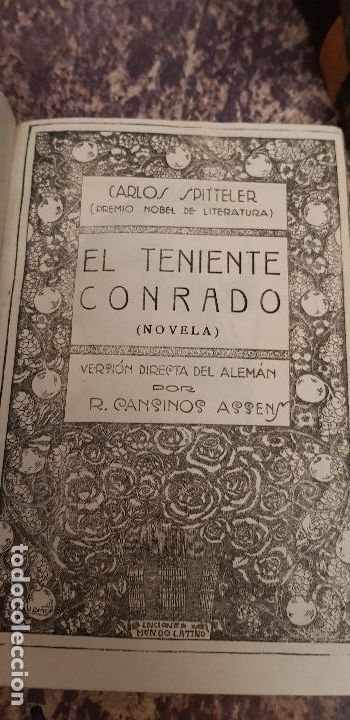 Libros antiguos: CARLOS SPITTELER-EL TENIENTE CONRADO- - Foto 1