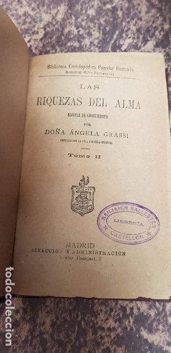 Libros antiguos: ANGELA GRASSI-LAS RIQUEZAS DEL ALMA - Foto 1