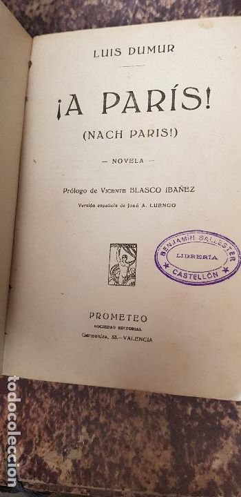 Libros antiguos: LUIS DUMUR-A PARIS - Foto 1
