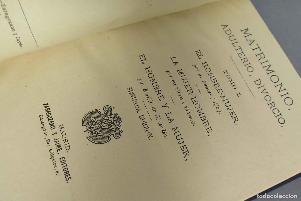 Libros antiguos: MATRIMONIO, ADULTERIO, DIVORCIO. 2 TOMOS - Foto 2