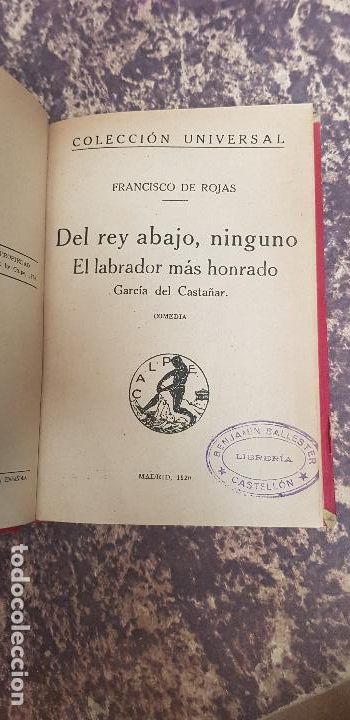 Libri antichi: EL LABRADOR MAS HONRADO -FRANCISCO DE ROJAS 1920
