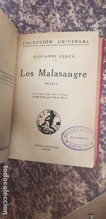 Libri antichi: LOS MALASANGRE -GIOVANI VERGA 1920