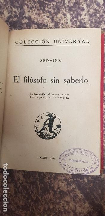 Libri antichi: EL FIOSOFO SIN SABERLO-SEDAINE 1920