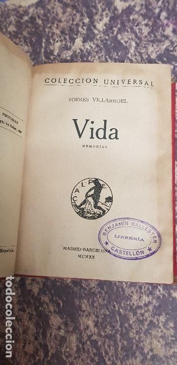 Libri antichi: VIDA-TORRES VILLARROEL 1920