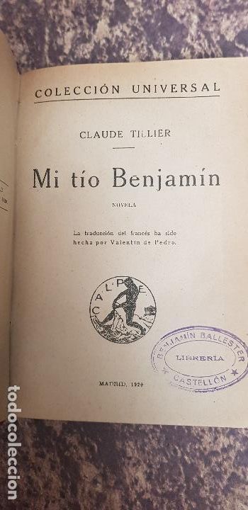 Libros antiguos: MI TIO BENHJAMIN-CLAUDE TILLIER 1920 - Foto 1