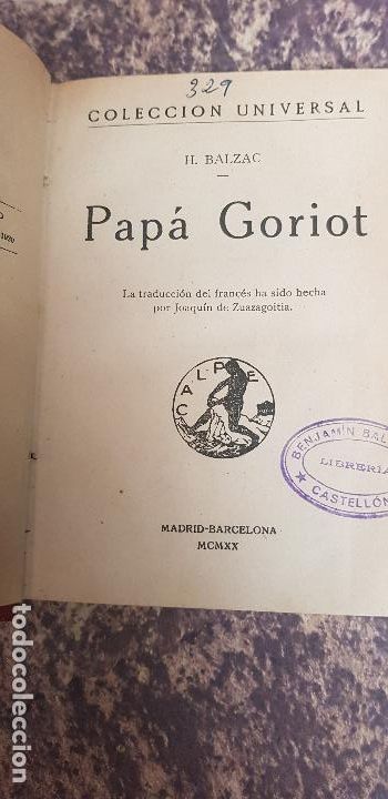Libri antichi: PAPA GORIOT-H.BALZAC 1920