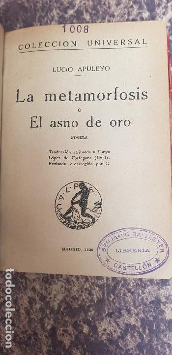 Libri antichi: EL ASNO DE ORO-LUCIO APULEYO 1920