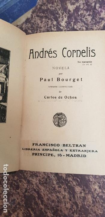Old books: ANDRES CORNELIS-PAUL BOURGET -A&Ntilde;O-