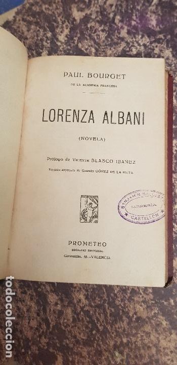 Old books: LORENZA ALBANI-PAUL BOURGET -A&Ntilde;O