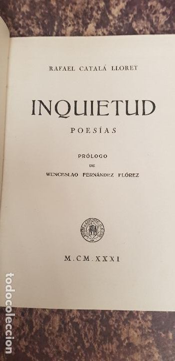 Old books: RAFAEL CAALA LLORET-INQUIETUD -A&Ntilde;O 1931
