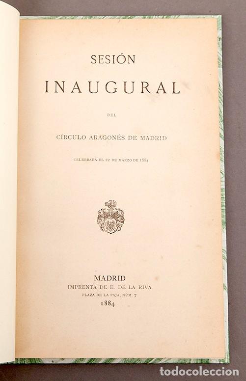 Libros antiguos: CIRCULO ARAGON&Eacute;S DE MADRID - 1884 - SESI&Oacute;N INAUGURAL - Foto 1