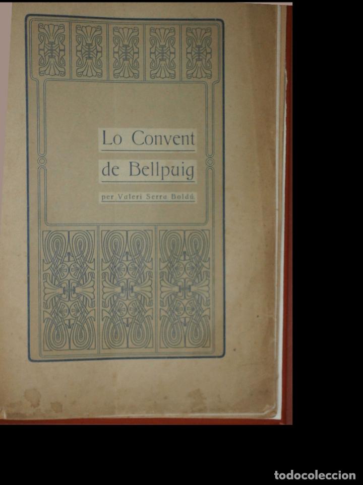 Libros antiguos: Lo convent de Bellpuig. Valeri Serra y bold&uacute; - Foto 1