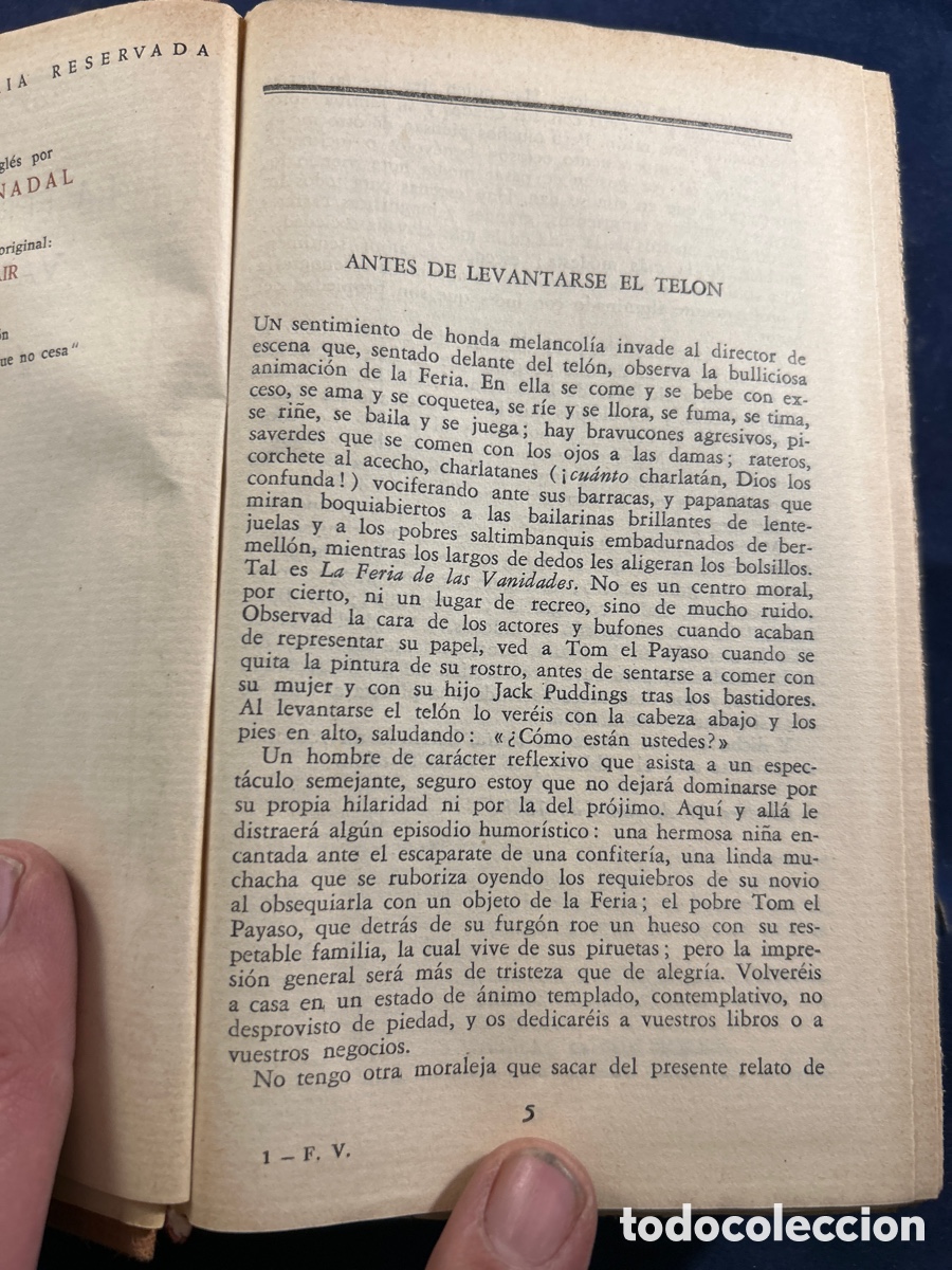 Libros antiguos: La feria de las vanidades - Foto 2