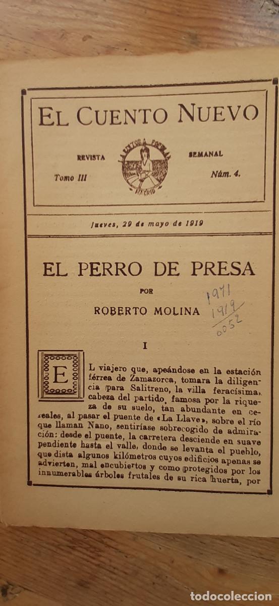 Livres anciens: El perro de presa. El Cuento Nuevo. Revista semanal. Tomo III. N&uacute;mero 4.