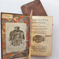 Libros antiguos: ANECDOTES ESPAGNOLES ET PORTUGAISES 2 TOMOS 1773 EX LIBRIS FORBES