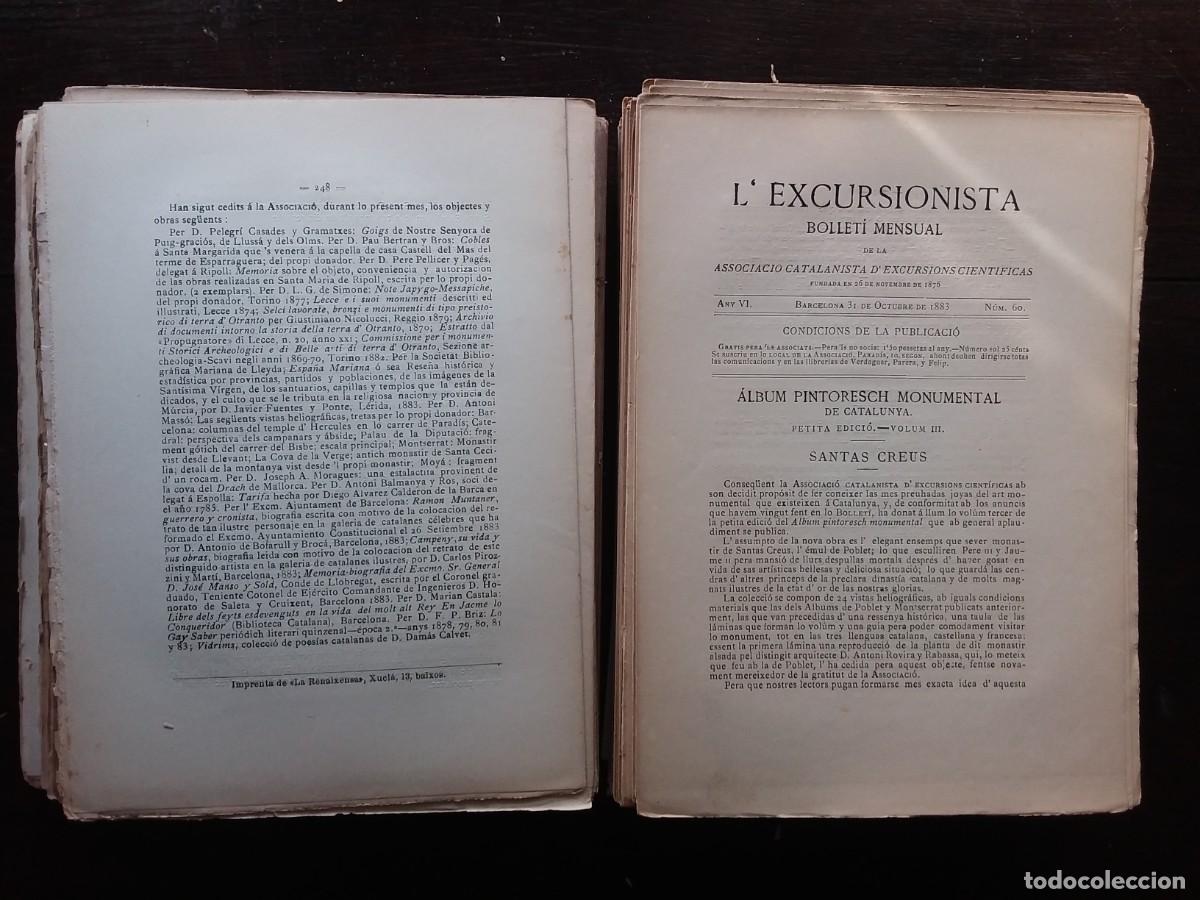 Libros antiguos: Lexcursionista. Butllet&iacute; mensual. Lote de 128 n&uacute;meros - Foto 4