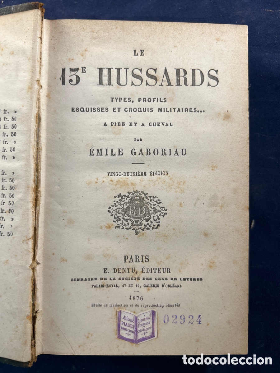 Libros antiguos: LES 13 HUSSARDS - Foto 1