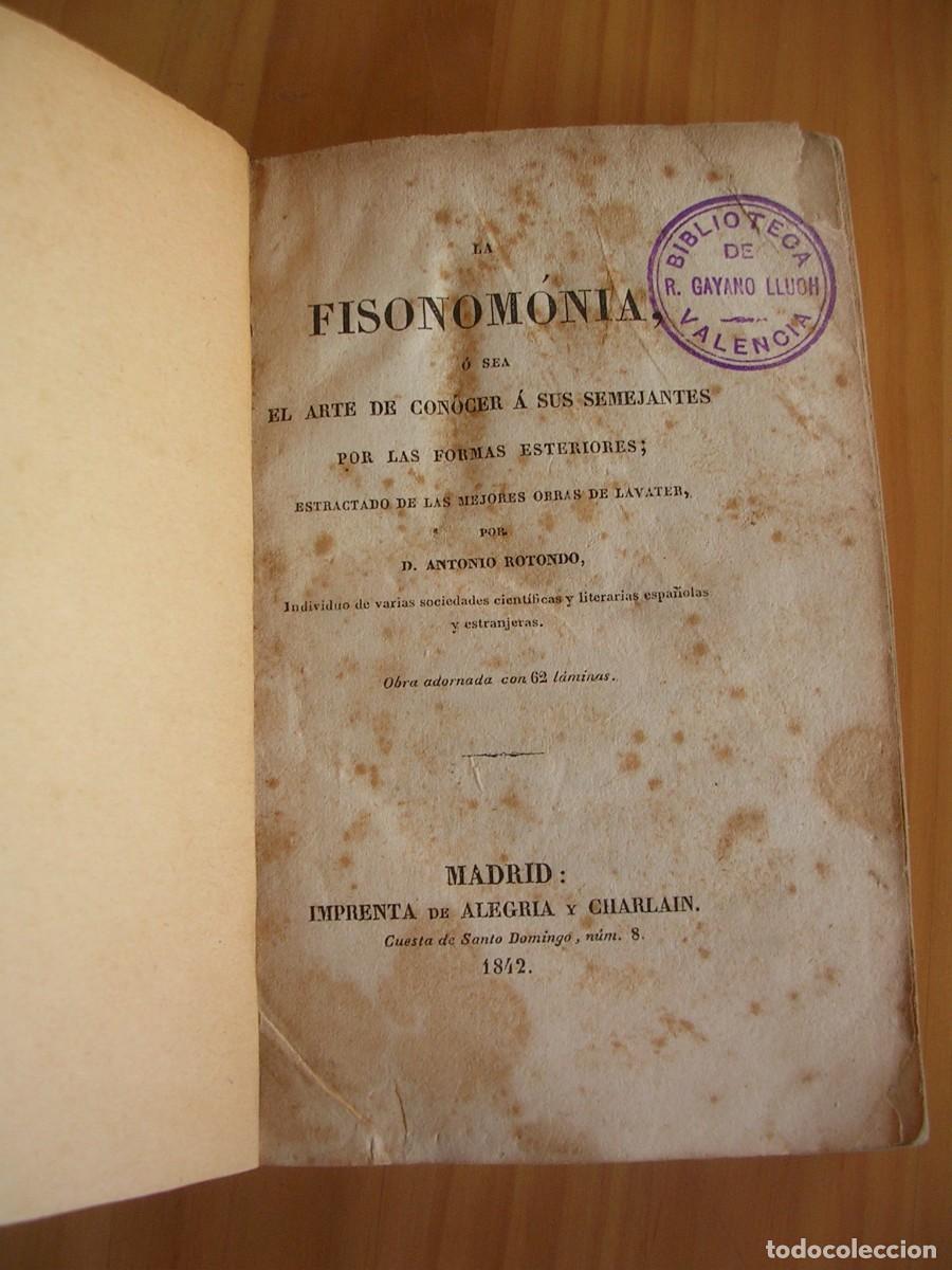 Libros antiguos: LIBRO, FISONOMONIA, MADRID, 1842 - Foto 2
