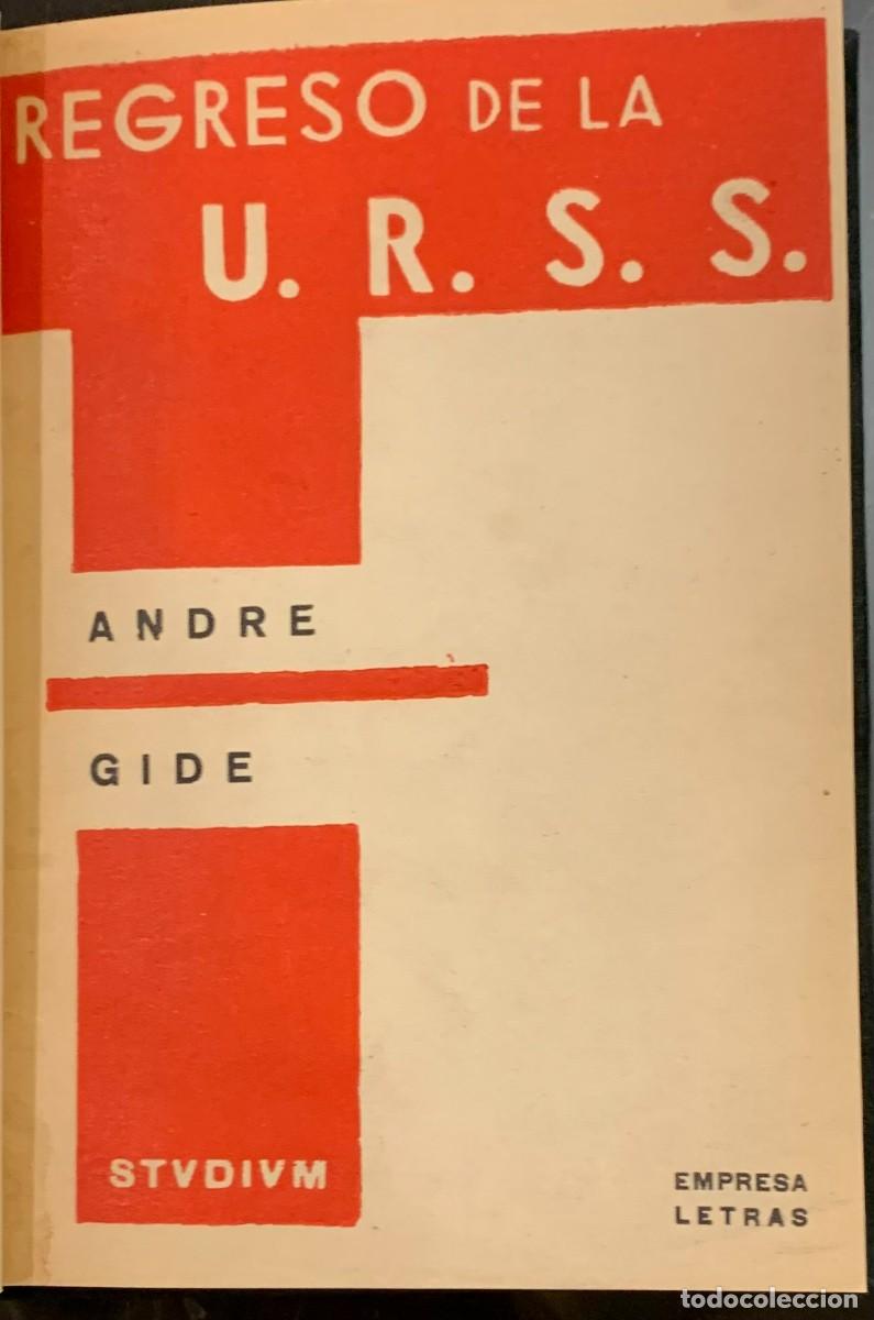 Libros antiguos: Regreso de la U. R. S. S. - Andr&eacute; Gide - Foto 2