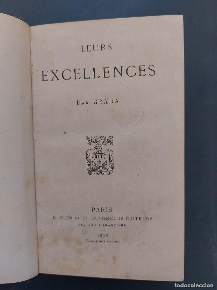 Libros antiguos: Leurs excelences - Brada- 1878- con ex libris - Foto 1