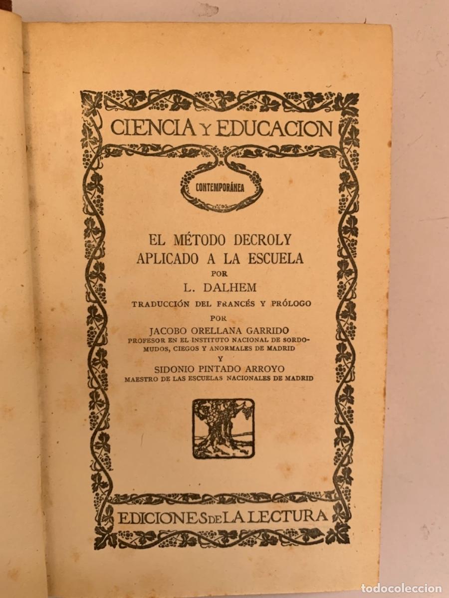 Libros antiguos: M&eacute;todo Decroly Aplicado a la Escuela (Bols 1) - Foto 2