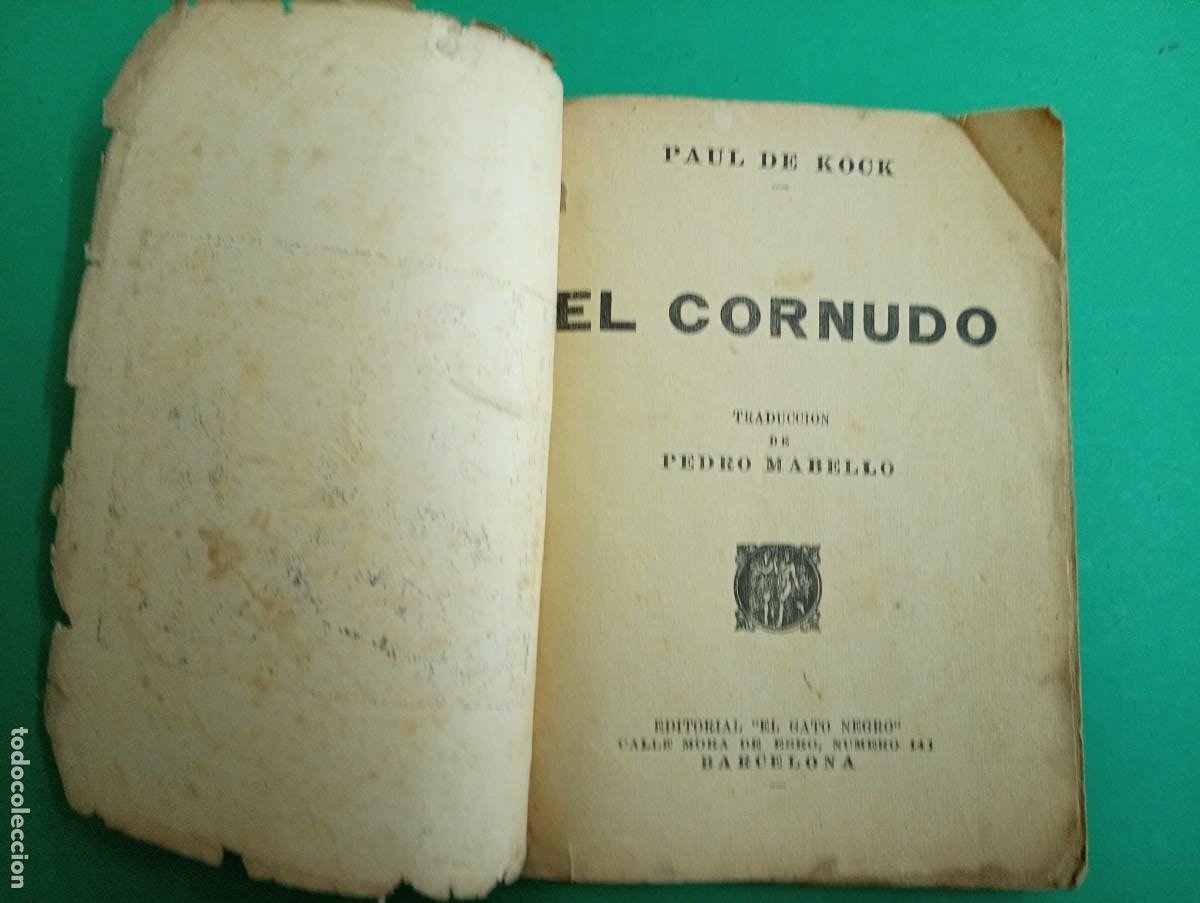 antiguo libro el cornudo. paul de kock. barcelo - Compra venta en  todocoleccion