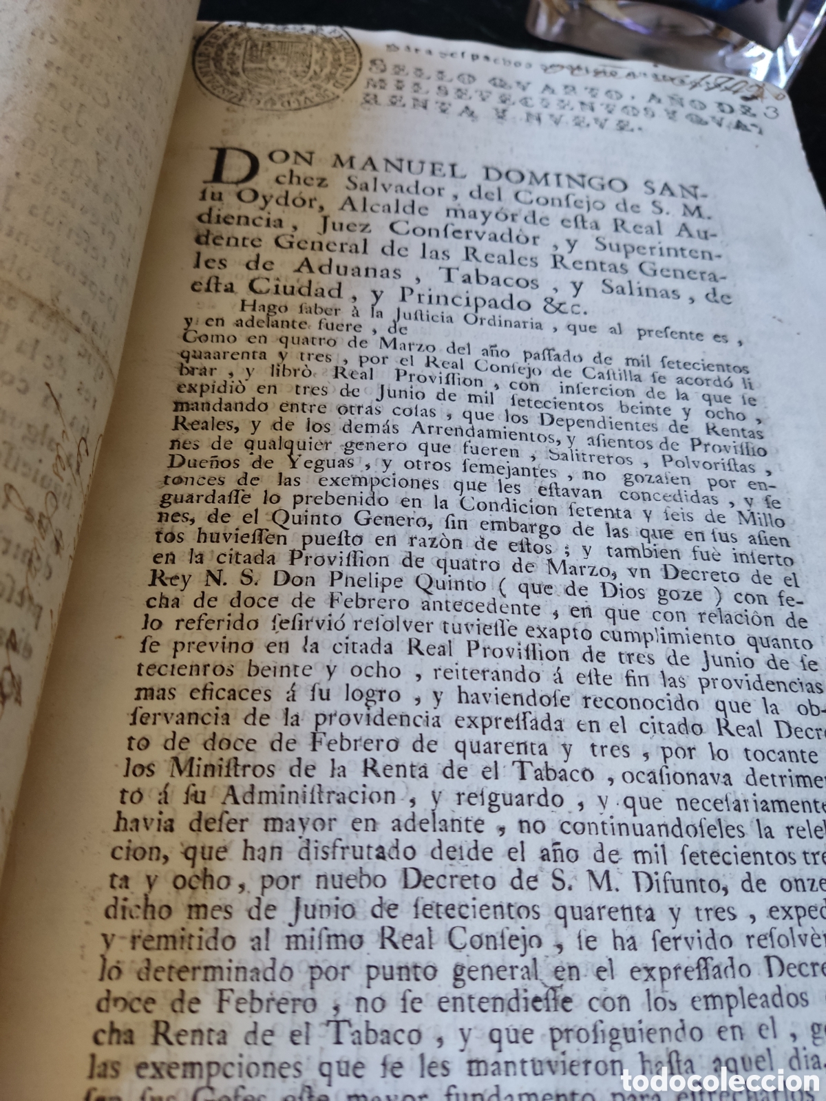 Libros antiguos: Cedulas reales IV 1736 a 1783 - Foto 9